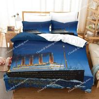 Exquisite 3D Titanic Ship Ocean Wallpaper Romantic Love Print Bedding Set Duvet Cover Comforter Bed Youth Kids Girls Boys Gift 70x133cm 2pcs