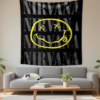 Nirvana Logo Smiley Face Design Patterned tapestry for bedroom and living room home decor 150x200cm(59x78in)