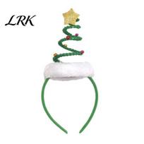 Adjustable Christmas Hair Decor Spiral Tree Headband with Bells Star Pom Pom, Funny Holiday Headwear for Kids Hoop, Glitter Costume Xmas Party Favors white