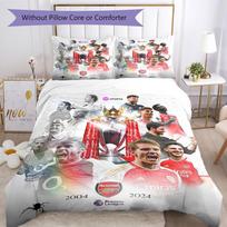 Arsenal Bedding Set Breathable Duvet Cover with Pillowcases Decorative Bed Linen for Bedroom Home Decoration Birthday Gift 140cmx200cm