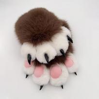 Cartoon Furry Fursuit Gloves Warm Plush Cat Paw Gloves Cute Costume Mittens  Role Playing Brown Pink black