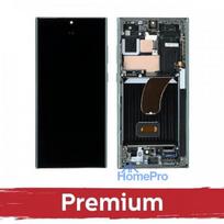 Screen for Samsung S918 S23 Ultra with frame / Phantom Black (Red) (Graphite) / OEM