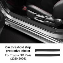 Premium Suede Step Guards Sticker For Toyota GR Yaris 2020 2021 2022 2023 2024 2025 2026 Threshold Door Anti Scratch Protector 1Pair Leather gray