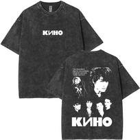 Washed Vintage Kino Viktor Tsoi Graphic T Shirts Men Women Casual Cotton Oversized T-shirts Men's Classic Rusian Rock Streetwear22 M