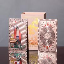 Tarot Card Deck With Guide For Beginners And Entertainment Use Gold Flower Sparkle white
