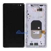 LCD screen Sony Xperia XZ3 H8416 / H9436 with touch screen with frame white original (used Grade C)
