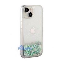 iLike Apple iPhone 15 Silicone Case Water Glitter Silver