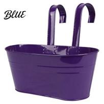 Balcony Railing Planter Drainage Holes Hanging Flower Planter Boxes Metal Pot with Detachable Hooks Vertical Greening Pots Plant for