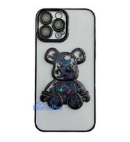 iLike Apple iPhone 15 Pro Silicone Case Print Desire Bear Black