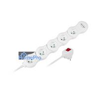 Electrical Extension Cord (ergonomic) Rebel, 5 sockets, 2x USB charging ports, 1.5 m cable
