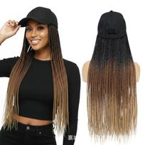 African black cap dreadlocks hat wig hand braided braids dreadlocks non-removable one-piece black