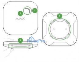 Wireless smoke detector Ajax FireProtect Jeweller with temperature and smoke sensors IP40 white