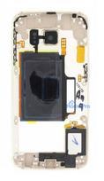 Middle housing Samsung G925F S6 Edge gold with buzzer and sides buttons original (used Grade B)