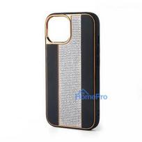 iLike Apple iPhone 15 Pro Diamonds and Leather Case Black