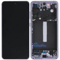 LCD screen Samsung G990 S21 FE 5G with touch screen and frame Lavender original (service pack)