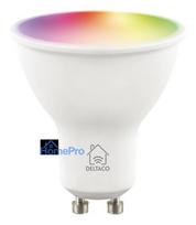 DELTACO LED Bulb, GU10, WIFI 2.4GHZ, 5W, 470LM, Dimmable, RGB, 2700K-6500K, 220-240V
