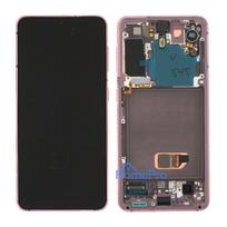 LCD screen Samsung G991 S21 5G with touch screen and frame Phantom Pink original (service pack)