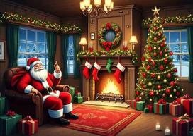 Winter Backdrop with Fireplace, Santa Claus and Snowman, Themed Banner for Kids Birthday, Home Decoration, Photography B 59×39inch/150*100cm