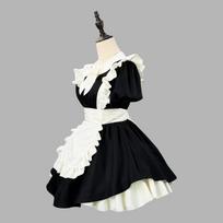 Japanese Lolita Maid Cosplay Dress Cute Soft Girl Wind Feifei Sleeve Apron Set 5XL white