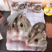 3D Hamster Cute Animals Comfortable Duvet Quilt Cover Pillowcase Bedding Set Children Bedroom Decoration Home Textile 70x133cm