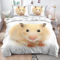 3D Hamster Cute Animals Comfortable Duvet Quilt Cover Pillowcase Bedding Set Children Bedroom Decoration Home Textile 70x133cm