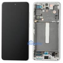 LCD screen Samsung G990 S21 FE 5G with touch screen and frame White original (service pack)