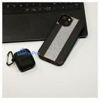 iLike Apple iPhone 15 Diamonds and Leather Case Black