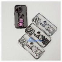 iLike Apple iPhone 14 Pro Silicone Case Print Desire Rabbit Black