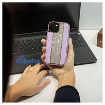 iLike Apple iPhone 15 Diamonds and Leather Case Pink Sand