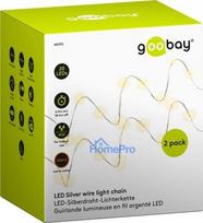 2 X Goobay LED dekoratīvā virtene, gaismas krāsa silti balta, ar taimeru