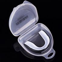 Professional Silicone Mouthguard Boxing MMA Muay Thai Fitness Teeth Protection With Breathable Design Dual-color white with case