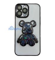 iLike Apple iPhone 14 Pro Silicone Case Print Desire Bear Black