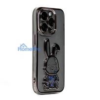 iLike Apple iPhone 14 Pro Max Silicone Case Print Desire Rabbit Black
