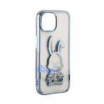 iLike Apple iPhone 15 Pro Silicone Case Print Desire Rabbit Blue