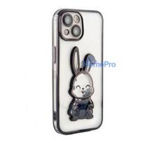 iLike Apple iPhone 15 Silicone Case Print Desire Rabbit Black