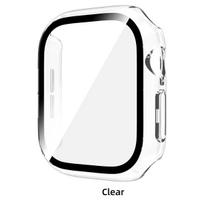 Tempered Glass PC Case for Apple Watch 12 46mm Hard Bumper Screen Protector Cover for Iwatch Series 12 42mm Shell Accessories 7 Clear For iwatch 12 46mm