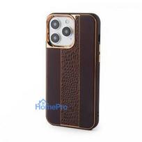 iLike Apple iPhone 15 Pro Leather Case Customized Brown