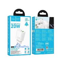 Charger HOCO N61 (1xUSB-C 1xUSB 20W) white