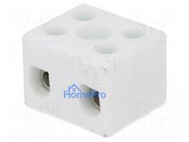 Terminal block, screw terminal, 4mm2, 450V, 32A, types: 2, max. 350°C