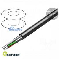Wire, RS232, 4x24AWG, ballast, Cu, Al-PET foil, PVC, chrome, 152 m