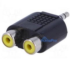 Adapter, Jack 3.5 mm plug, RCA socket x2, stereo