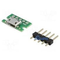 Module: adapter, USB B micro, pin strip, USB Micro-B