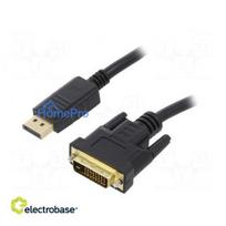 Cable DisplayPort plug, DVI-D (24+1) plug PVC 1.8m black