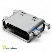 Socket, USB C, SMT, PIN:16, horizontal, mid-board mount, 5A, 48V