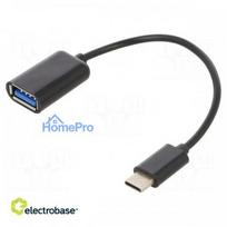 Cable OTG, USB 2.0 USB A socket, USB C plug 0.2m black bag
