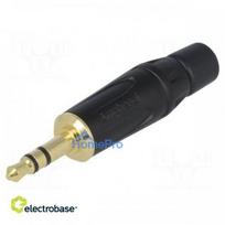 Plug, Jack 3.5 mm, stereo, types:3, straight, for cable, black