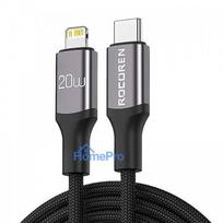 Fast charging cable Rocoren USB-C to Lightning Retro Series 2m (gray)