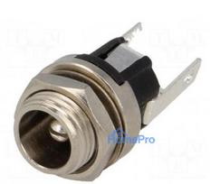 Socket, DC Power, Male, 5.5 / 2.1 mm, 5.5 mm, 2.1 mm, Solder