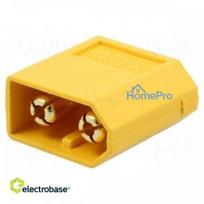Socket, DC Power Supply, XT60, Male, PIN:2, on PCB, THT, Color: yellow