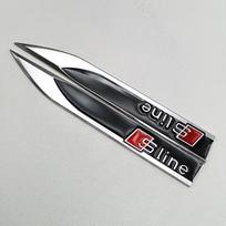 2pcs Metal S LINE Logo Car Fender Sticker Side Leaf Board Decal For tt Sline Q2 Q3 Q5 Q7 A1 A3 A4 A5 A7 SQ5 RS5 TT Accessories